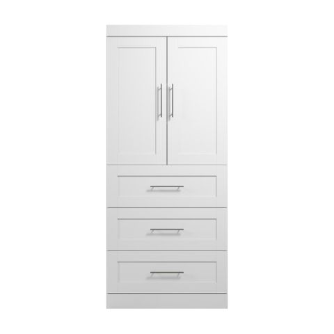 Pur Contemporary Closet System With Drawers, 36W X 19D | Bestar within Bestar Pur 3 Drawer Set For Pur 36W Closet Organizer White