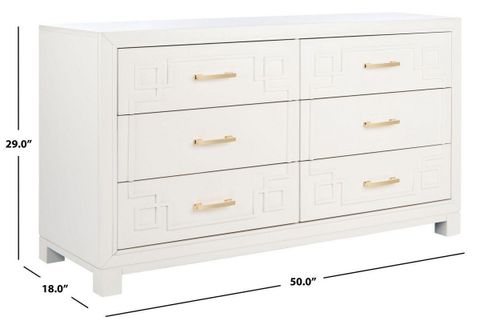 Raina 6 Drawer Dresser - Gray | Dresser Drawers, Six Drawer Dresser ... with regard to Safavieh Couture Raina 6 Drawer Dresser, Grey/Silver