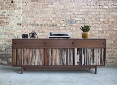 Record Cabinet pertaining to Integrating Your Vinyl and TV Experience with Thoughtful Furniture Design
