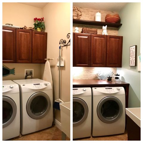Remodeled Laundry Room, Before And After. Here, The Height Of The ... in Before And After: Remodeled Laundry Room Lightens Up