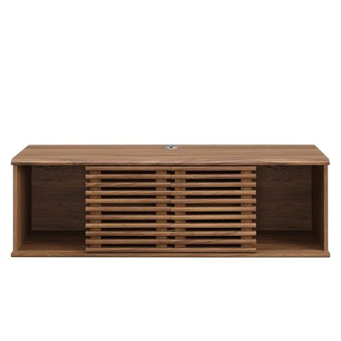 Render 46" Wall-Mount Media Console Tv Stand In Walnut By Modway ... regarding Unlocking Your Living Room's Potential with the Render 46 Wall-Mount Media Console