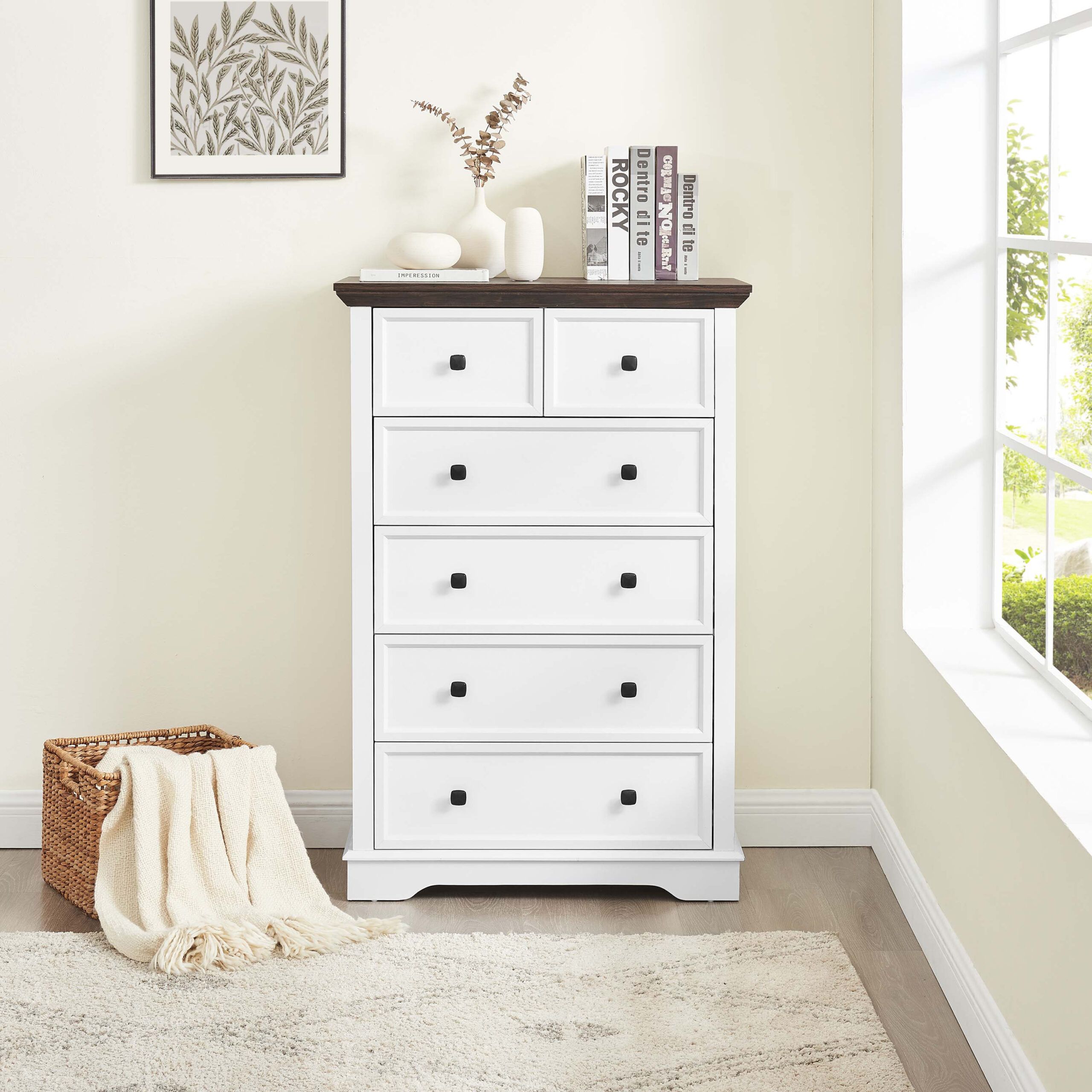 Rosalind Wheeler 6 Drawer Dresser,6 Drawers Cabinet Tall Chest Of ... with regard to A Deep Dive into the Practicality of 6 Drawer Cabinet Storage Solutions