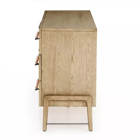 Rosedale 6 Drawer Dresser Yucca Oak Veneer Four Hands throughout Exploring the timeless appeal of Yucca Oak veneer in Rosedale furniture design