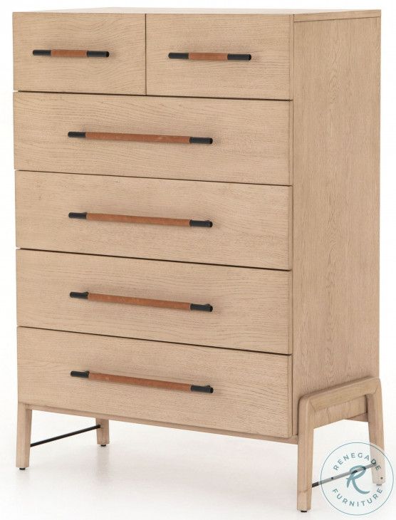 Rosedale Yucca Oak 6 Drawer Tall Chest From Four Hands | Coleman Furniture within Exploring the timeless appeal of Yucca Oak veneer in Rosedale furniture design