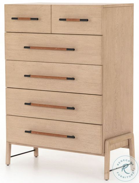 Rosedale Yucca Oak 6 Drawer Tall Chest From Four Hands | Coleman Furniture within Exploring the timeless appeal of Yucca Oak veneer in Rosedale furniture design