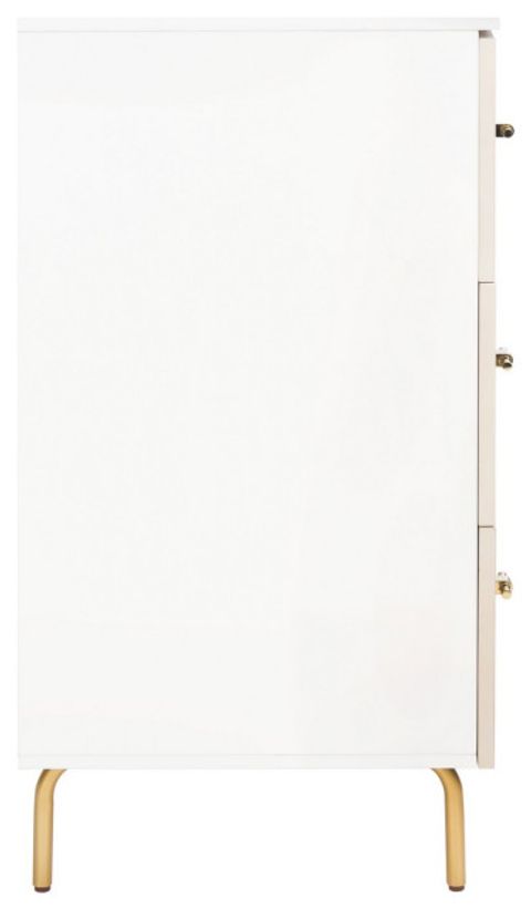 Safavieh Genevieve 3 Drawer Dresser, #N/A - Contemporary - Dressers ... regarding Safavieh Genevieve 3 Drawer Dresser, White/Gold