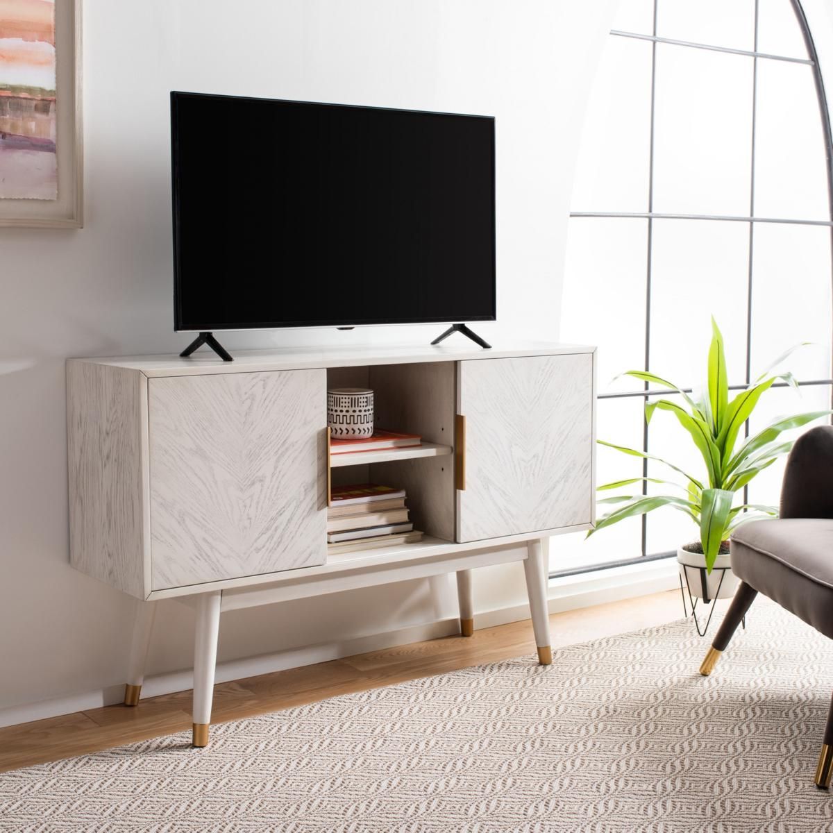 Safavieh Ligia 2 Door Media Stand - 9934659 | Hsn with regard to A Closer Look The Craftsmanship of the Safavieh Evane Media Stand