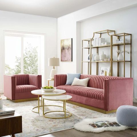 Sanguine Vertical Channel Tufted Upholstered Performance Velvet Sofa ... inside Eminence Upholstered Performance Velvet Sofa