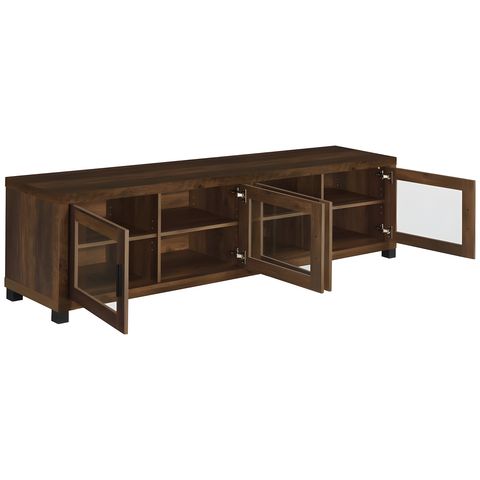 Save $427 • Sachin 4 Door Tv Stand For Tvs Up To 85" Dark Pine ... pertaining to The Sachin TV Stand A Deep Dive into Engineered Wood Durability