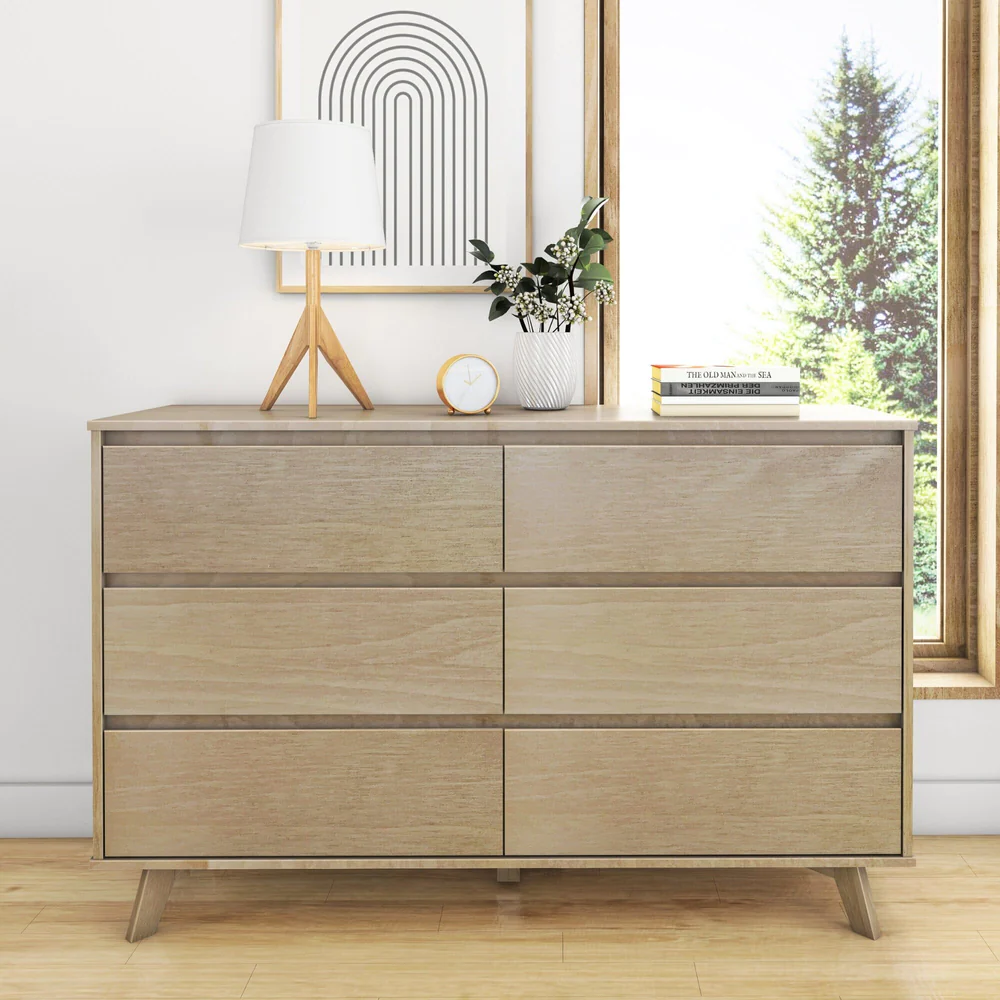 Scandinavian 6-Drawer Dresser | Scandinavian Dresser, Wood Dresser ... with Alpine Furniture Eaton Six Drawer Wood Dressser In Sand (Beige)