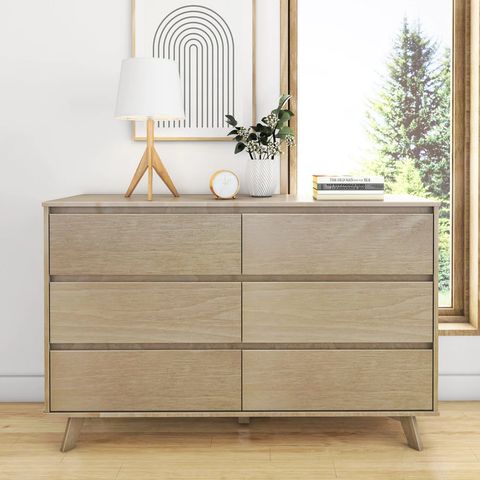 Scandinavian 6-Drawer Dresser | Scandinavian Dresser, Wood Dresser ... with Alpine Furniture Eaton Six Drawer Wood Dressser In Sand (Beige)