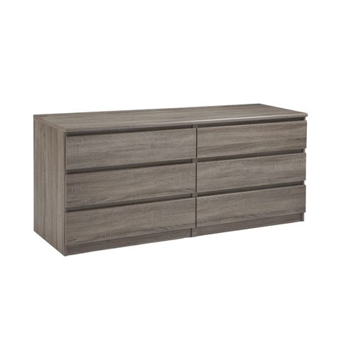 Scottsdale 6 Drawer Double Dresser, Truffle Oak - Walmart.com with Elegant 8 Drawer Dresser In Truffle Oak For Modern Bedroom Storage Solutions