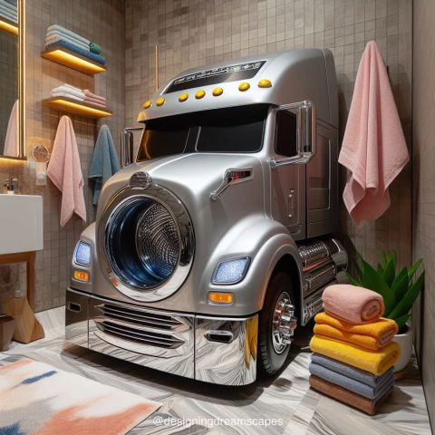 Semi Truck-Inspired Washing Machines: Revolutionizing Laundry Day with regard to Room Of The Day: A Laundry So Cheery, Wash Day Is Wonderful