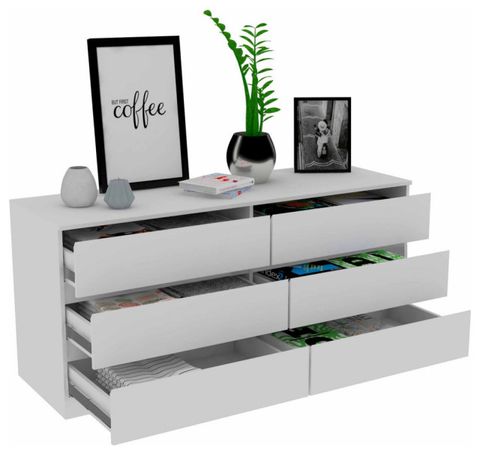 Seul 6 Drawer Double Dresser - Modern - Dressers - By Fm Furniture Llc ... throughout Fm Furniture Seul Modern Minimal Six Drawer Double Dresser With Superior Top