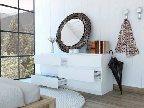 Seul 6 Drawer Double Dresser - Modern - Dressers - By Fm Furniture Llc ... within Craftsmanship Meets Functionality: The Evolution of the Seul Double Dresser