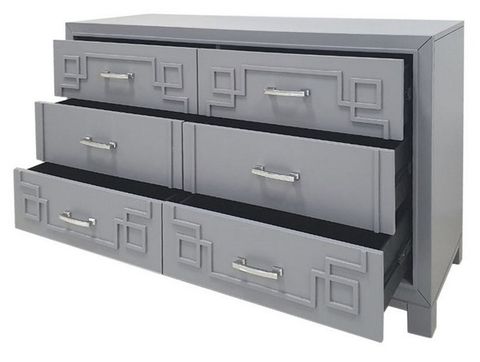 Sfv2102B - Safavieh intended for Safavieh Couture Raina 6 Drawer Dresser, Grey/Silver