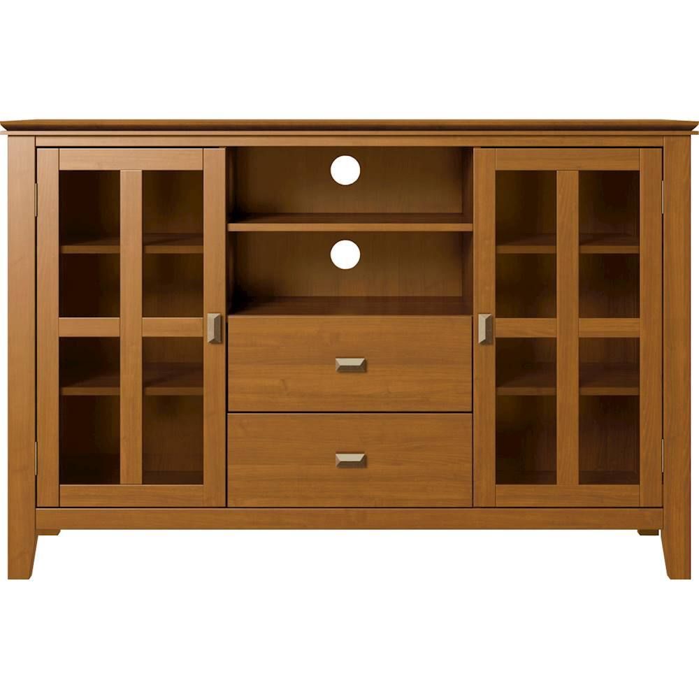 Simpli Home Artisan Solid Wood 53 Inch Wide Transitional Tv Media Stand ... intended for The Enduring Appeal of Solid Wood Furniture for Your Entertainment Center