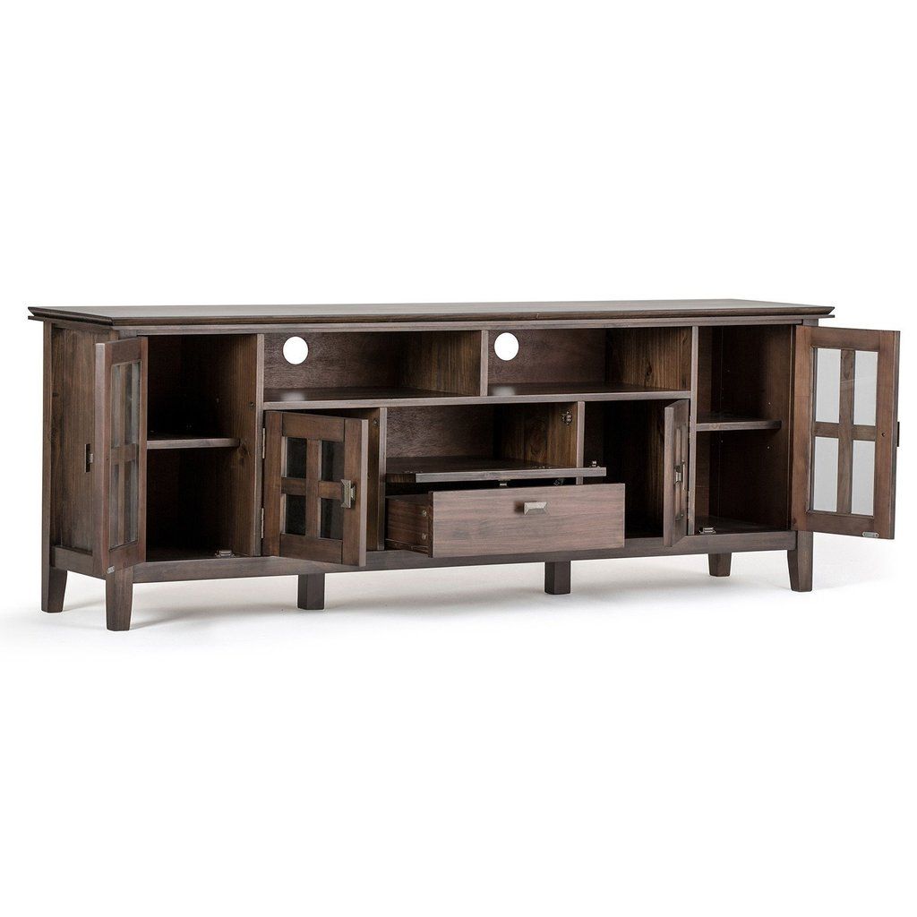 Simpli Home Artisan Solid Wood 72 Inch Wide Contemporary Tv Media Stand ... regarding The Enduring Appeal of Solid Wood Furniture for Your Entertainment Center