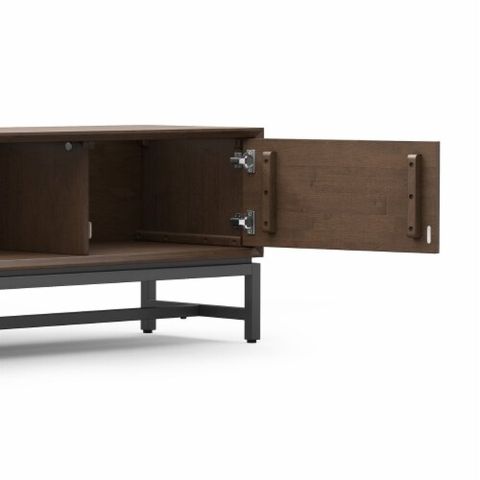 Simpli Home Banting 72 Inch Low Tv Stand Solid Rubberwood Mid Century ... with regard to Banting Mid Century 72 Inch Wide Tv Stand