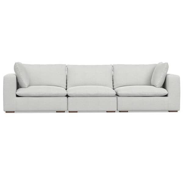 Simpli Home Jasmine 3-Seater Modular Sofa In Velvety Chenille ... pertaining to Jasmine 3-Seater Modular Sofa In Performance Fabric, Cloud Gray