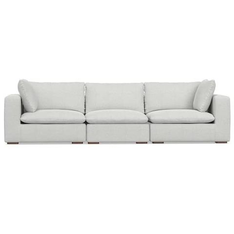 Simpli Home Jasmine 3-Seater Modular Sofa In Velvety Chenille ... pertaining to Jasmine 3-Seater Modular Sofa In Performance Fabric, Cloud Gray