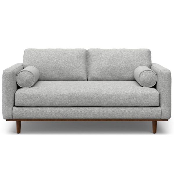 Simpli Home Morrison Mid-Century Modern 72 In. Wide Sofa In Mist Grey ... with Styling Your Morrison 72&quot; Sofa With Woven-Blend Fabric Tips and Ideas