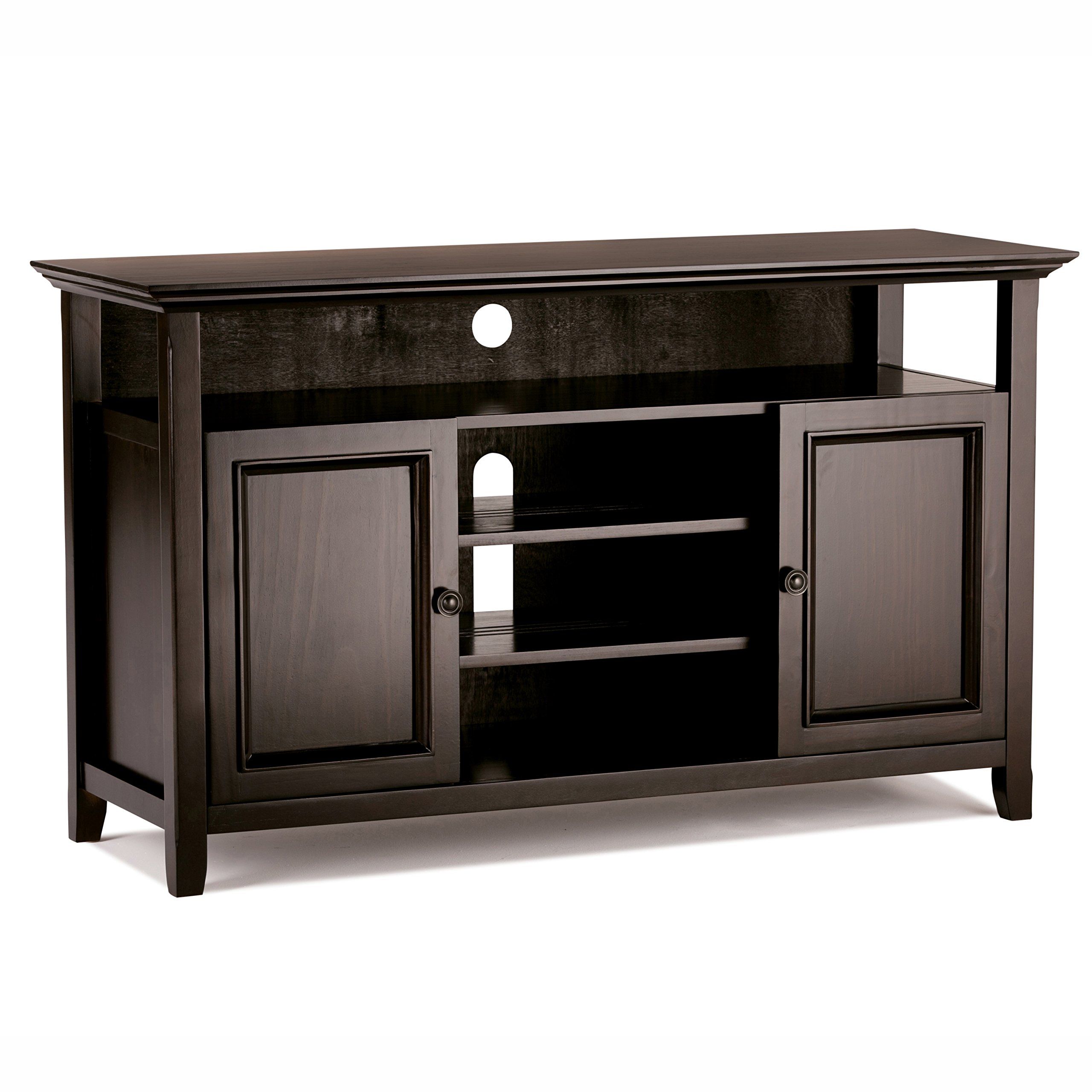 Simplihome Amherst Solid Wood 54 Inch Wide Transitional Tv Media Stand ... with regard to Amherst 54 Inch Wide Solid Wood Transitional Tv Stand In Antique White