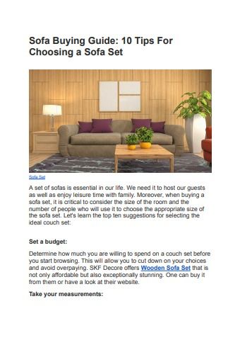 Making the Right Sofa Choice Key Factors for Long-Term Comfort