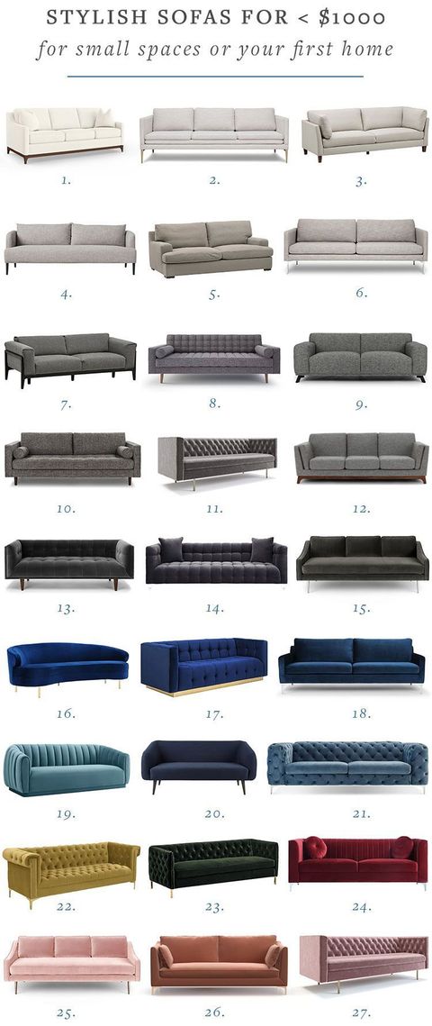 Sofas For Under $1000 For Small Spaces (Or Your First Home!) | Living ... with regard to Second-Life Sofas Show First-Rate Style