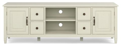 Solid Wood 72" Wide Tv Stand, Antique White For Tvs Up To 80 ... for Creating a Cozy Living Room with the Amherst 54-inch TV Stand