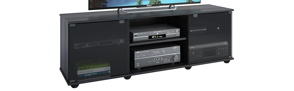 Sonax Fb-2600 Fiji 60-Inch Tv/Component Bench In Ravenwood Black ... within Fiji 60&quot; Tv Component Bench, Ravenwood Black