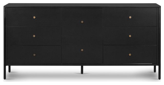 Soto 8 Drawer Dresser-Black - Transitional - Dressers - By Four Hands ... throughout The craftsmanship behind Soto's black dresser design and functionality