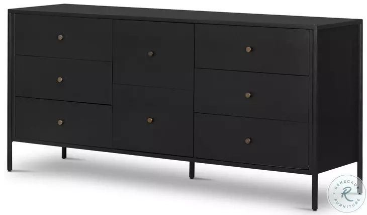 Soto Black 8 Drawer Dresser From Four Hands | Coleman Furniture with regard to The craftsmanship behind Soto's black dresser design and functionality