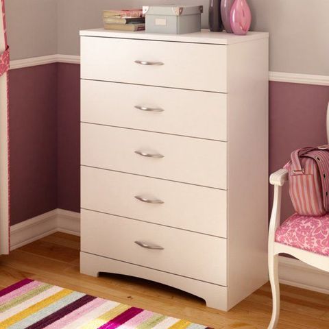 South Shore Maddox 5 Drawer Chest In Pure White Finish - Walmart.com ... for South Shore Sabrina 5 Drawer Wood Chest In White