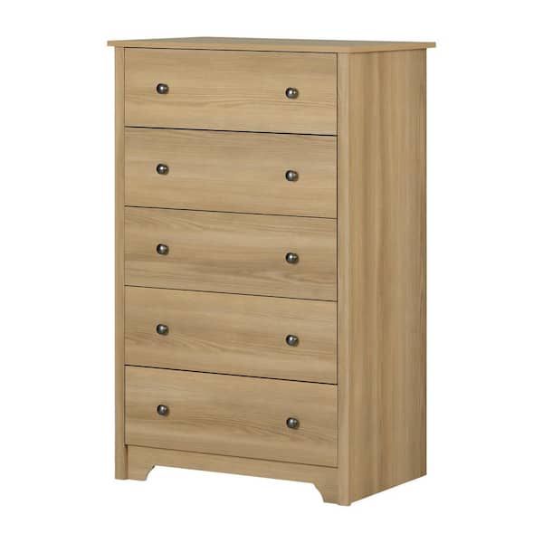 South Shore Vito Natural Ash 5-Drawer 31.25 In. Chest Of Drawers 15641 ... with regard to Understanding the South Shore Tao 5 Drawer Chest in Natural Walnut