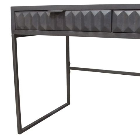 Spectrum 2-Drawer Solid Mango Wood Desk In Smoke Grey Finish W/ Gun ... pertaining to The art of selecting quality dressers for everyday living