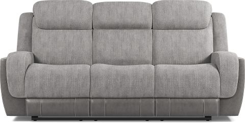State Street 7 Pc Gray Chenille Fabric Dual Power Reclining Living Room ... with The Practicality and Design of a Pull-Tab Reclining Sofa in Cobblestone