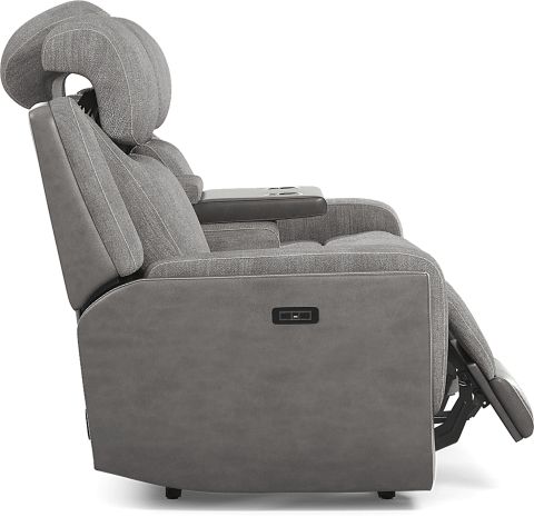 State Street Gray Chenille Fabric Dual Power Reclining Sofa | Rooms To Go pertaining to The Practicality and Design of a Pull-Tab Reclining Sofa in Cobblestone