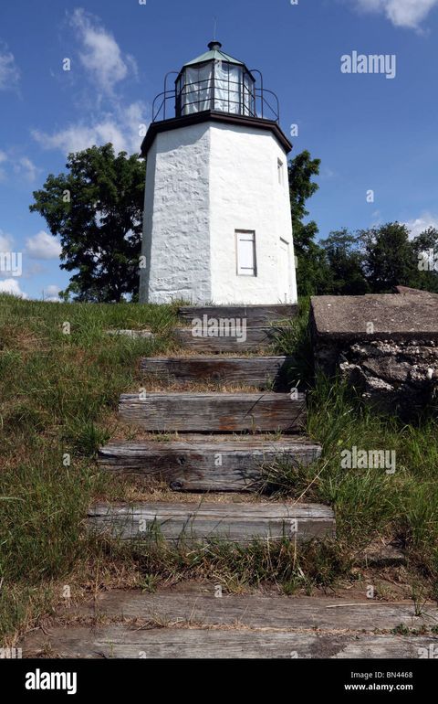Stony Point Lighthouse On The Grounds Of The Stony Point Battlefield ... with Stony Point Chest