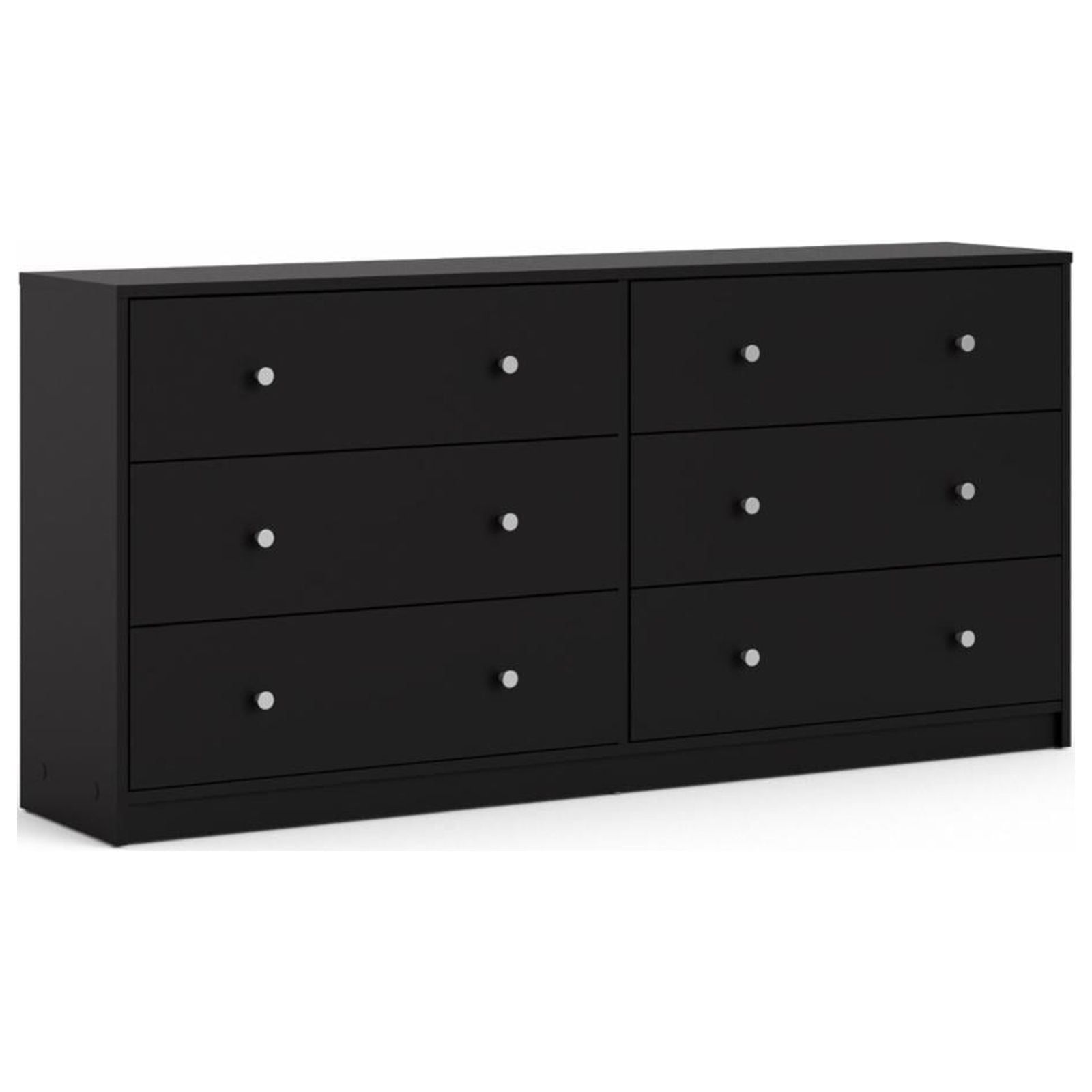 Studio Modern Bedroom Chest Furniture - 6 Drawer Double Dresser, Black ... throughout Luxor 6 Drawer Double Dresser, Black
