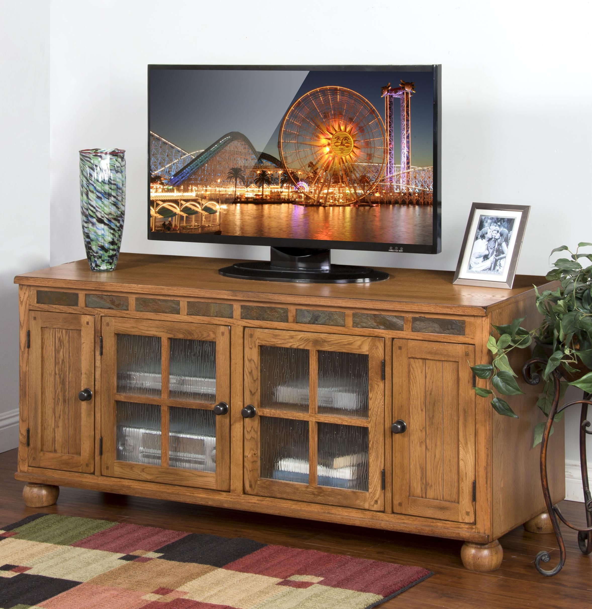 Sunny Designs Sedona 62&amp;Quot; Rustic Oak Tv Console | Conlin'S Furniture ... throughout The Sedona 60&quot; TV Stand Dark Pine Elevating Your Home Entertainment Setup