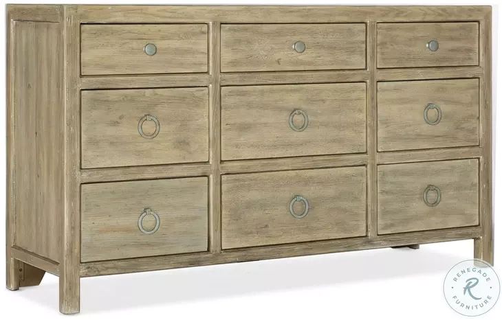 Surfrider Light Natural 9 Drawer Dresser From Hooker | Coleman Furniture regarding Exploring the History and Design of the Surfrider 6-Drawer Chest