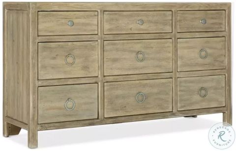 Surfrider Light Natural 9 Drawer Dresser From Hooker | Coleman Furniture regarding Exploring the History and Design of the Surfrider 6-Drawer Chest