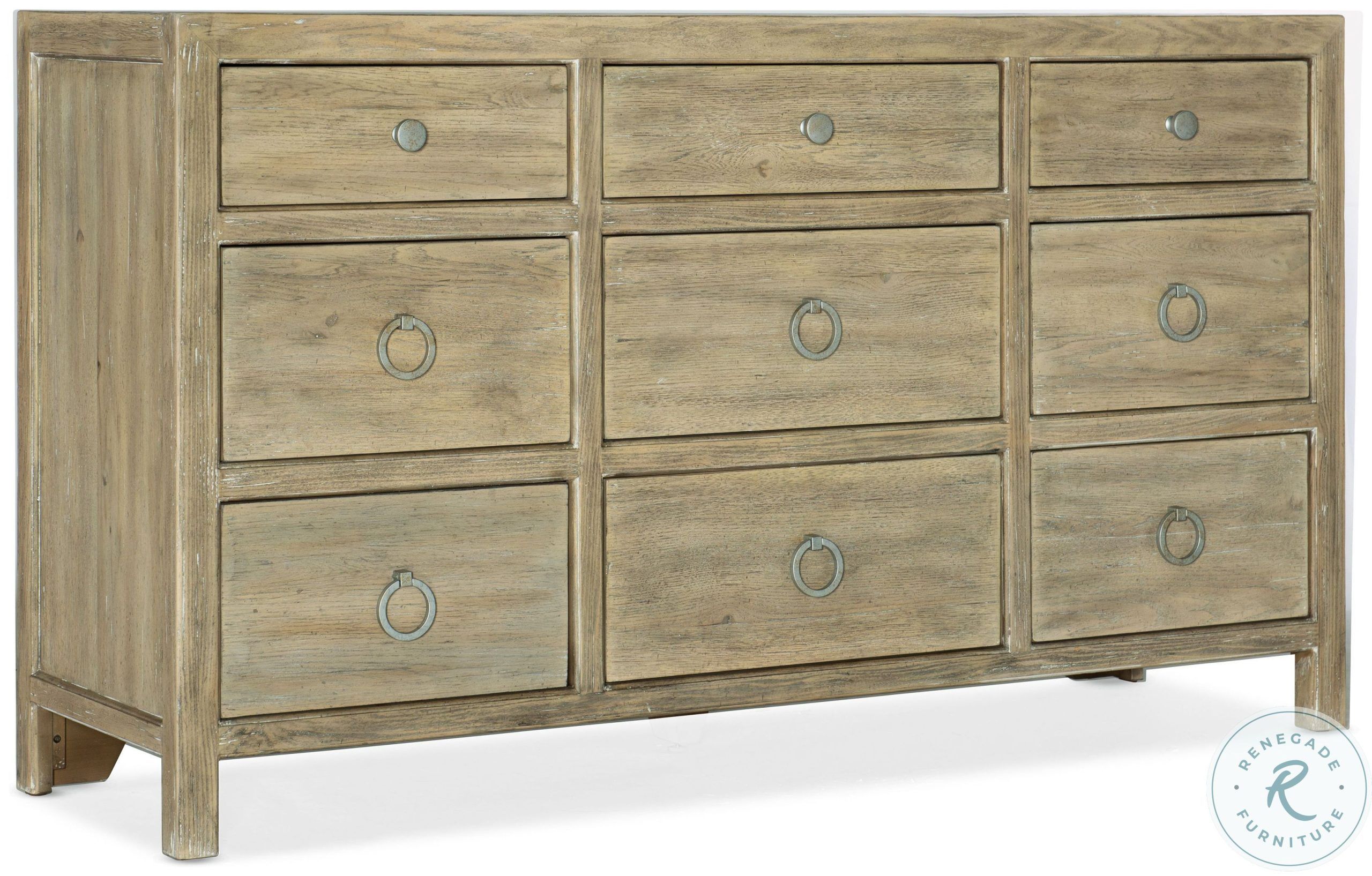 Surfrider Light Natural 9 Drawer Dresser From Hooker | Coleman Furniture with Surfrider 6-Drawer Chest