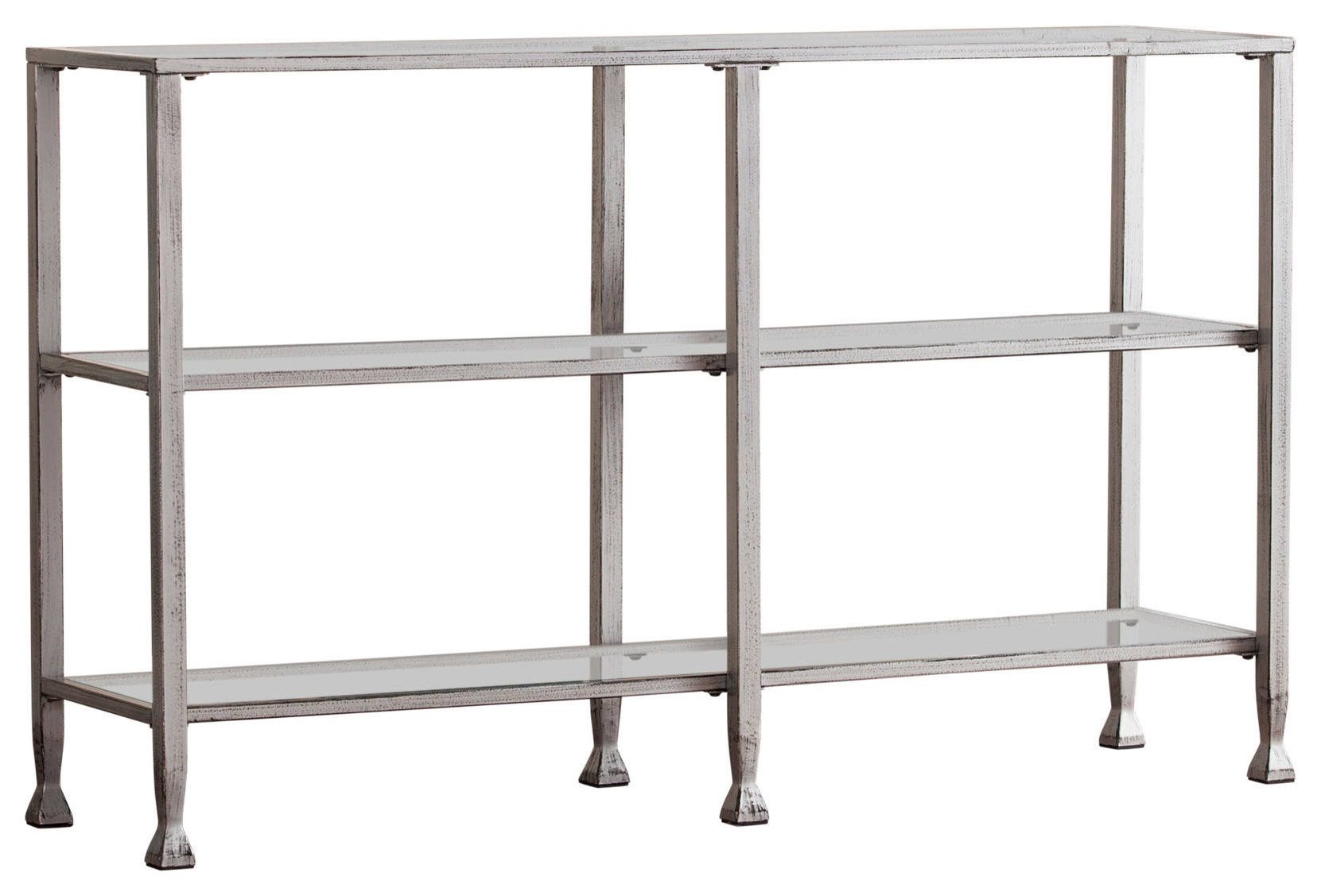 Symon Metal/Glass 3-Tier Console Table/Media Stand - Transitional ... for Jaymes Console Table/Media Stand - Silver