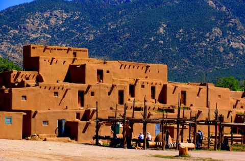 Taos Pueblo Historical Facts And Pictures | The History Hub inside Taos 60" Wide Tv Console With 3 Drawers, Canyon Brown
