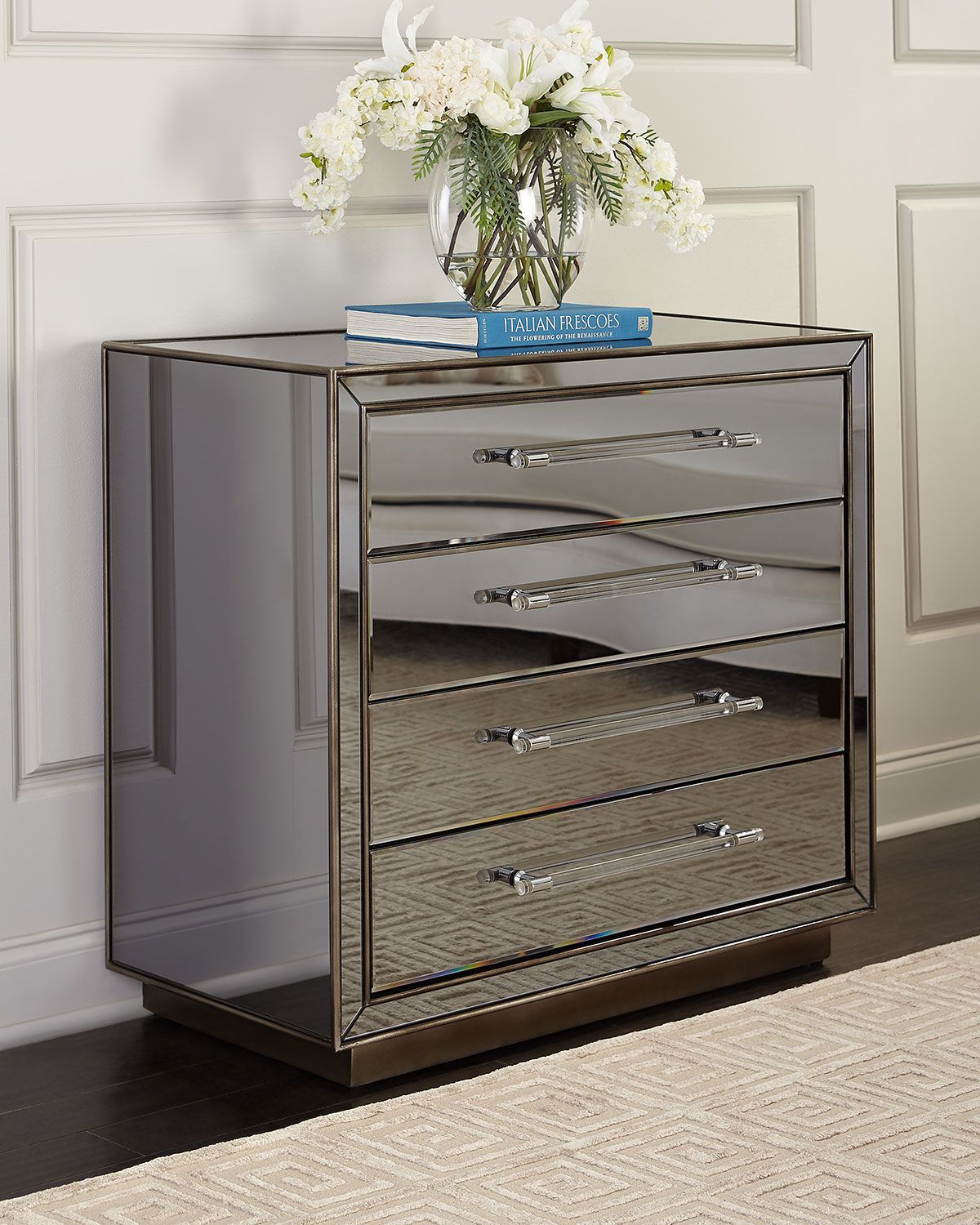 Tara Mirrored 6-Drawer Dresser - It Will Be A Good Record Pictures Gallery within Bailee 60&quot; Mirrored 6-Drawer Chest, Black
