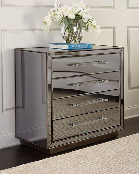 Tara Mirrored 6-Drawer Dresser - It Will Be A Good Record Pictures Gallery within Bailee 60" Mirrored 6-Drawer Chest, Black