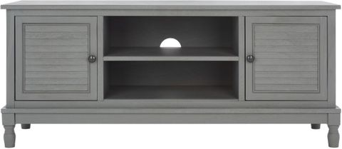 Tate 2 Door 1 Shelf Media Stand In Distressed Grey By Safavieh ... regarding Tips for Maximizing Storage with the Safavieh Theon Media Stand