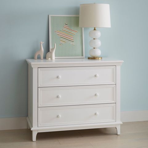 Three Drawer Dresser White in Burlington Dresser With 3 Drawers, White